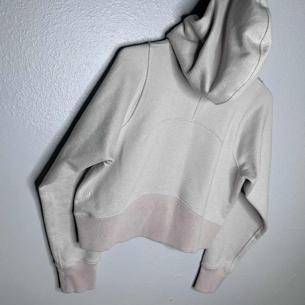 Lululemon Bone Gold Sparkle Cropped Pullover Hoodie - Picture 7 of 10